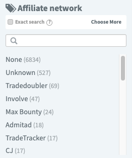 Affiliate Network Filter