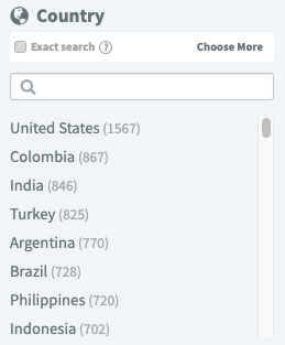 Country Filter