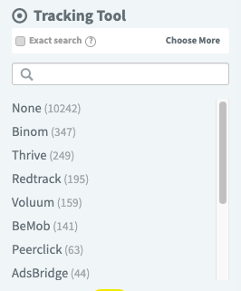 Tracking Tool Filter