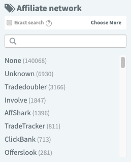 Affiliate Network Filters