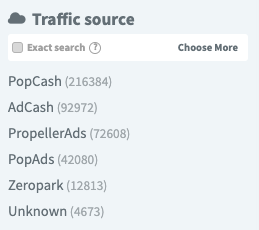 Traffic Source Filter