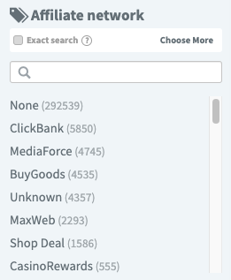 Affiliate Network Filter