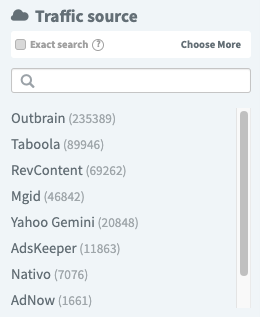 Traffic Source Filter