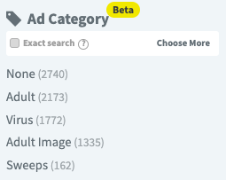 Ad Category Filter