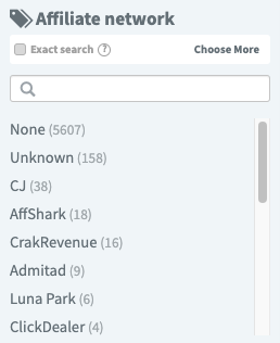 Affiliate Network Filter