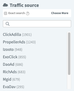 Traffic Source Filter