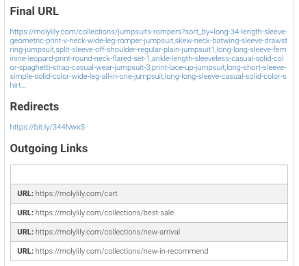 Urls Redirects Outgoing Links