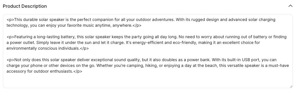 Generate Product Description