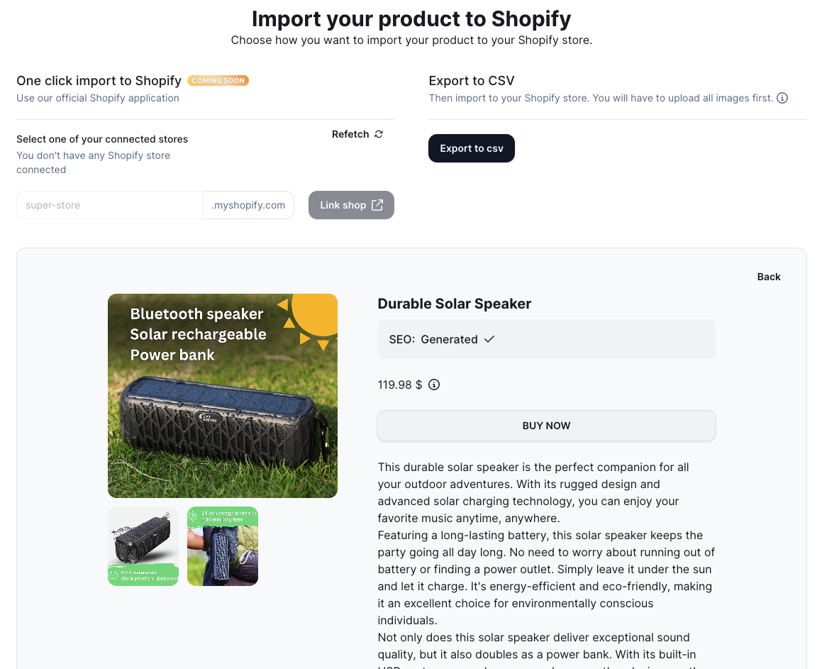 Import Rpoduct Shopify
