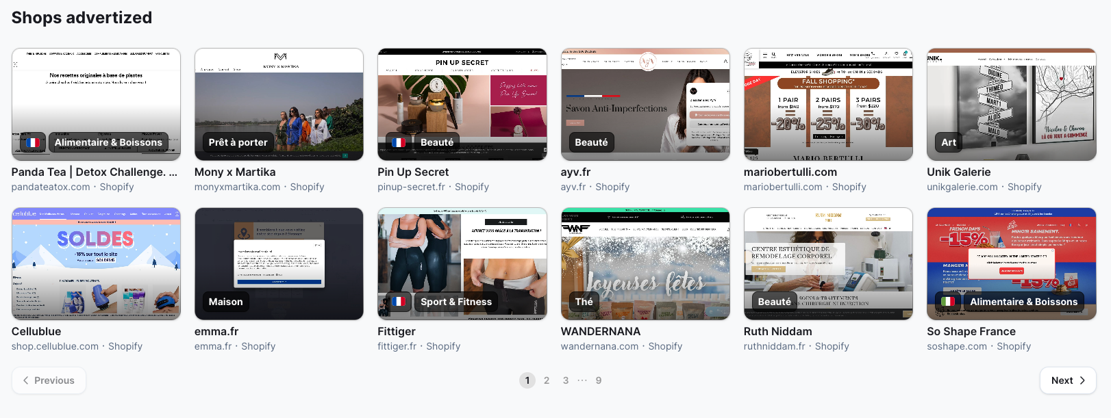 Influencer Shops Advertized